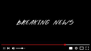 Breaking news video player template, broadcasting video footage vector illustration