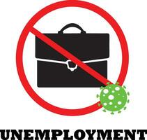 Coronavirus COVID19 unemployment icon vector illustration