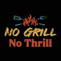 Barbecue Smoke House No Grill No Thrill Lockup Logo for Tshirt Design vector