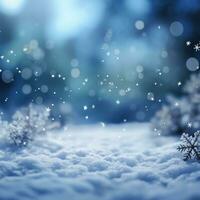 Blue Christmas background with snowflakes photo