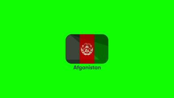afghanistan flagga i grön skärm video