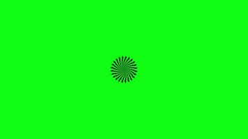 Rolling Black Shape in Green Background. Spiral Shape moving in the chroma key. video
