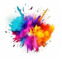 Bright colorful holi paint color powder festival explosion burst isolated photo