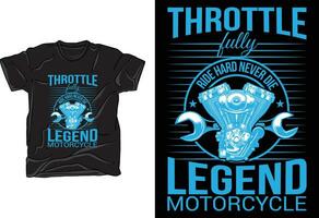 motorcycle t - shirt design with a vintage style vector