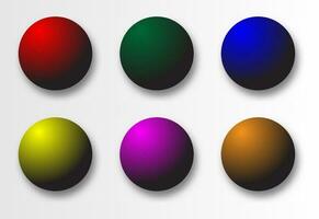 set of circle buttons full colour vector