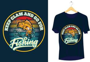 Lifestyle Fishing t-shirt design template vector