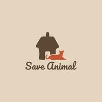 Cartoon house cat logo applied for save animal campaign logo design inspiration. Pet shop care logo design template vector