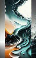Abstract background, wallpaper with a fluid, water-like texture. AI Generated photo