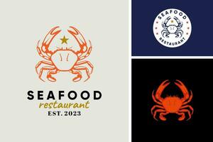 Crab Seafood. Logo. Isolated crab Vector Design