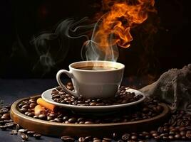 Hot fresh coffee photo