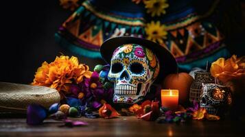 Dia de muertos holiday background photo