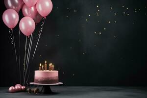 Black background with Birthday cake photo