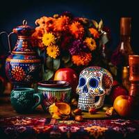 Dia de muertos holiday background photo