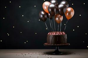 Black background with Birthday cake photo