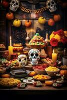 Dia de muertos holiday background photo