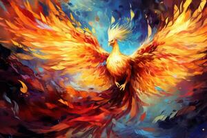 Magic phoenix bird background photo