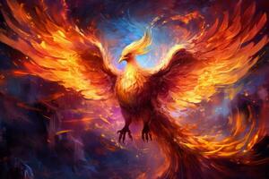 Magic phoenix bird background photo