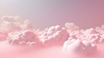 Pink pastel clouds photo