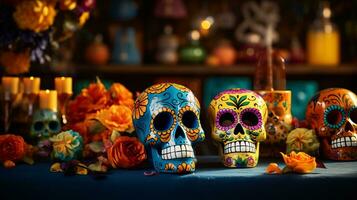 Dia de muertos holiday background photo