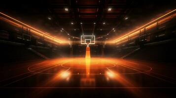 Basketball court with lights photo