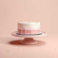 Minimalist birthday background with cake photo