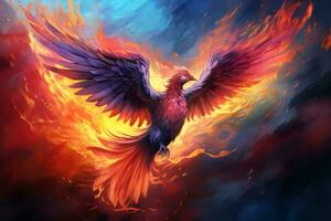 Magic phoenix bird background photo