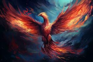 Magic phoenix bird background photo