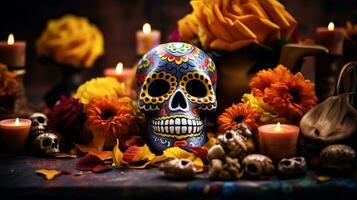 Dia de muertos holiday background photo