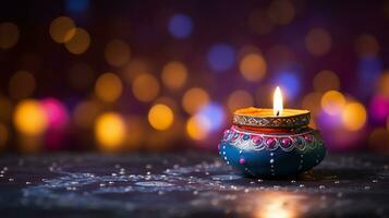 festival de diwali de fondo de luces foto