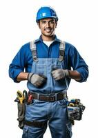 Attractive worker isolated photo