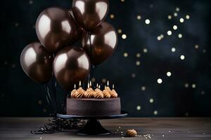 Black background with Birthday cake photo