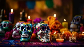 Dia de muertos holiday background photo