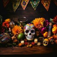 Dia de muertos holiday background photo