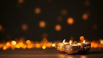 festival de diwali de fondo de luces foto