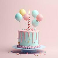 minimalista cumpleaños antecedentes con pastel foto