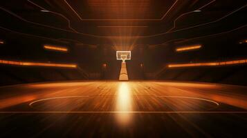 Basketball court with lights photo