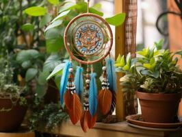 Dream catcher near window photo