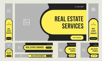 Real estate busieness set of web banner design vector