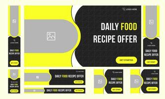 Vector illustration custom food social media post template design