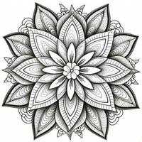 Flower Coloring Pages Mandala Style photo