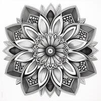 Flower Coloring Pages Mandala Style photo