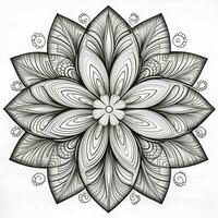 Flower Coloring Pages Mandala Style photo