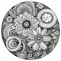 Flower Coloring Pages Mandala Style photo