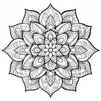 Flower Coloring Pages Mandala Style photo