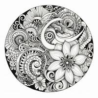 Flower Coloring Pages Mandala Style photo