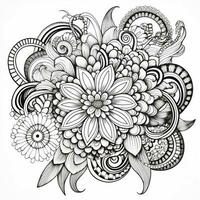 Flower Coloring Pages Mandala Style photo