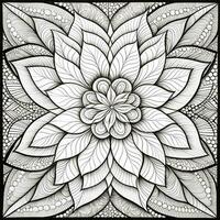 Flower Coloring Pages Mandala Style photo