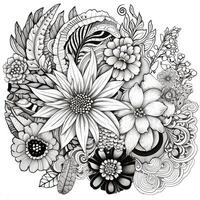 Flower Coloring Pages Mandala Style photo