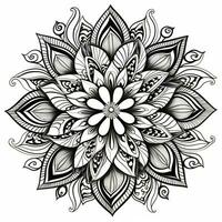 Flower Coloring Pages Mandala Style photo