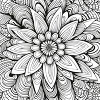 flor colorante paginas mandala estilo foto